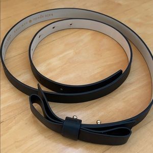 Kate Spade narrow black belt with bow